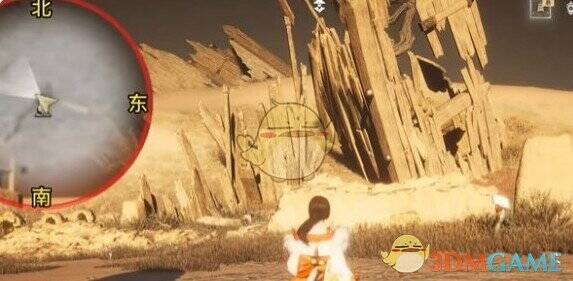 向西北方行走路线示意