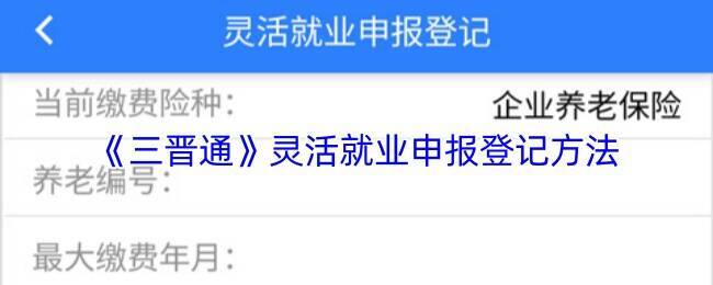 三晋通灵活就业申报相关页面示例图