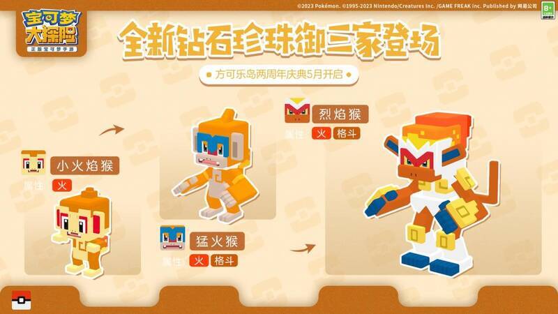 小火焰猴及其进化形态形象图