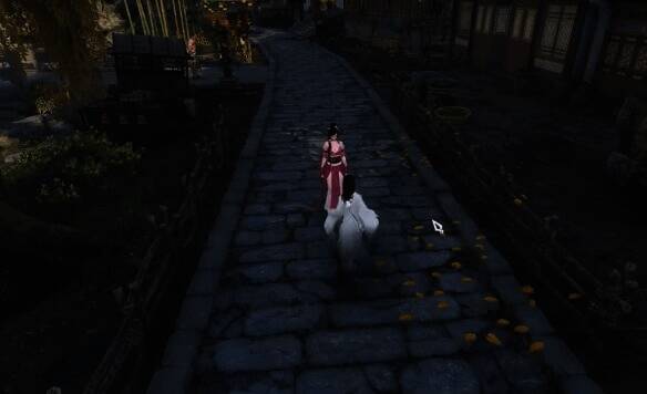 《逆水寒手游》离开道院与柔弱女子对话场景