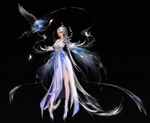 女款落鹤飞花时装图片