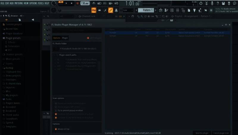FL Studio音色列表界面截图
