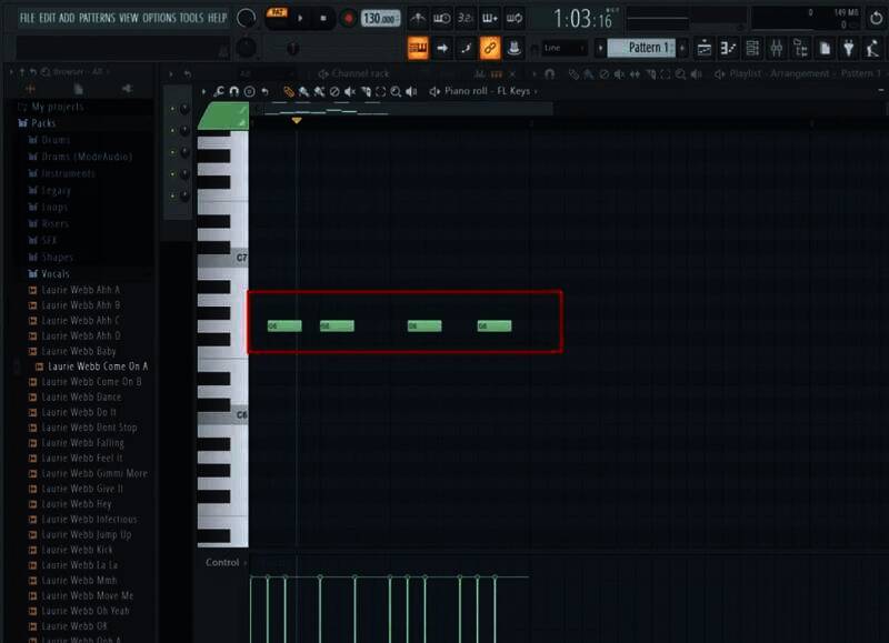 生成音乐小节后的界面图片