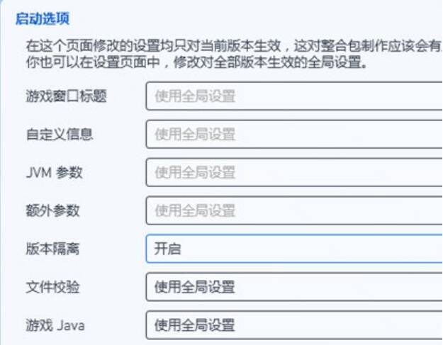 单独设置版本隔离的界面图
