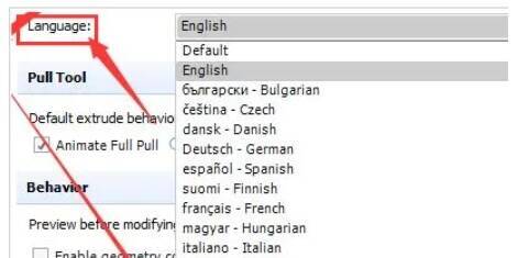 点击Language选项下拉箭头图