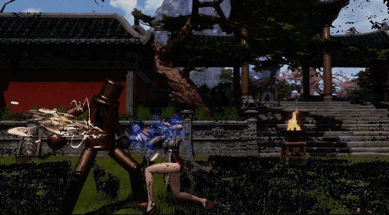 《剑灵2》拳套爆天脚技能动态图片