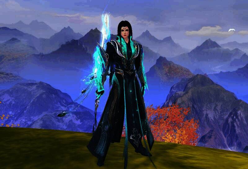 帝魂降世男款时装少年眺望山川的画面