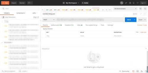 打开Postman软件的操作界面图