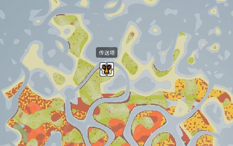 地图正上方热带地区传送塔图片