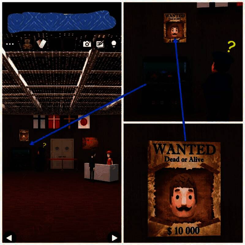 墙上的通缉令图