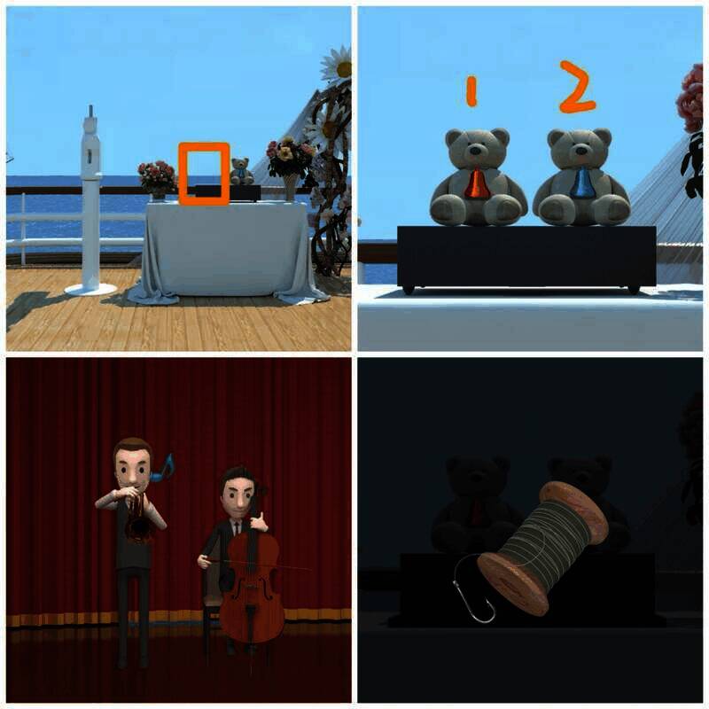 放玩具熊铃铛按音符颜色点铃铛得鱼线