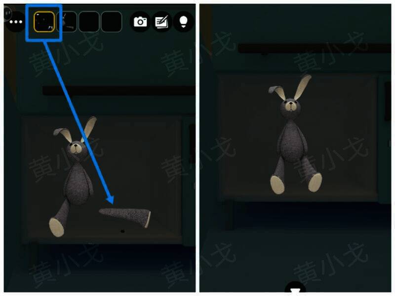 缝兔子玩偶腿的画面