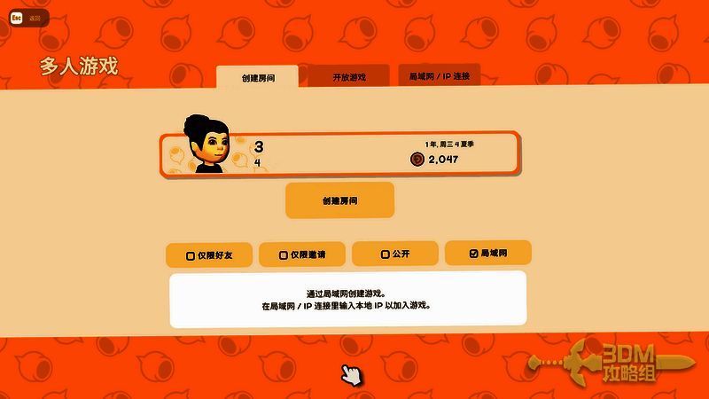 局域网联机输入 IP 界面