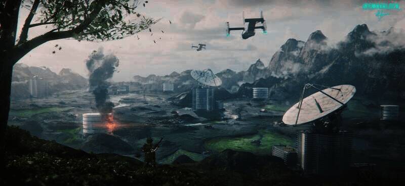 Emad Alden创作的《战地》风格画作