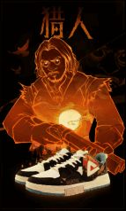 猎人形象的狼人杀定制鞋细节图