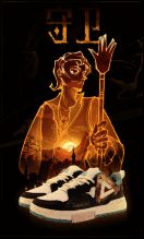 守卫形象的狼人杀定制鞋细节图