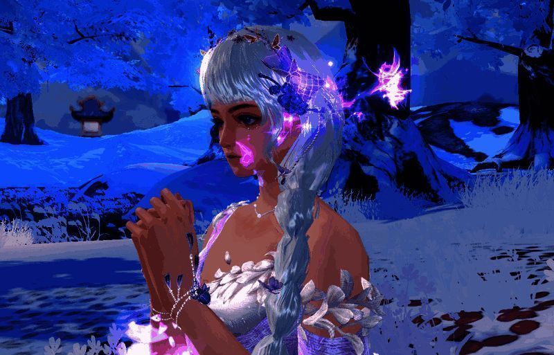 身着孤月点萤的紫英女脸模少女二