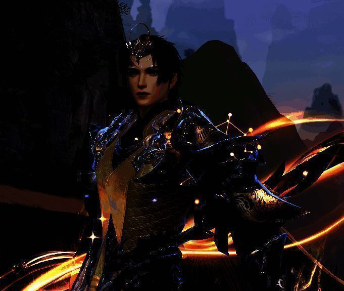 身着龙战玄黄的紫英男脸模少侠一