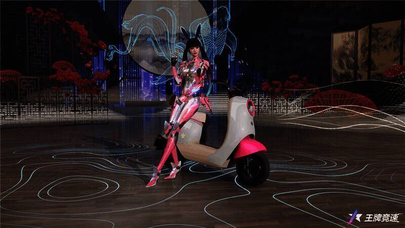 车手骑着爱玛晴天拍照图