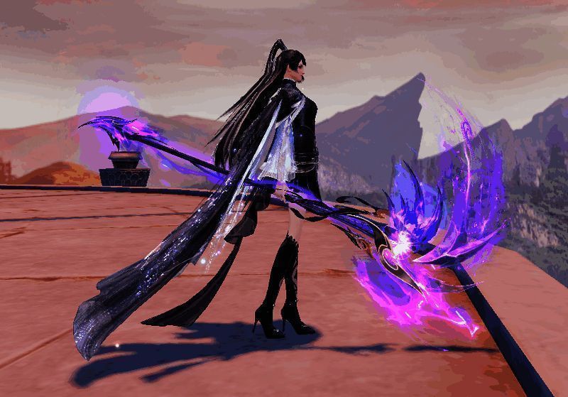 云麓少侠手持【恶业斩尽】拓本武器的形象