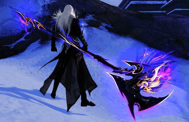 荒火少侠手持【恶业斩尽】拓本武器的形象