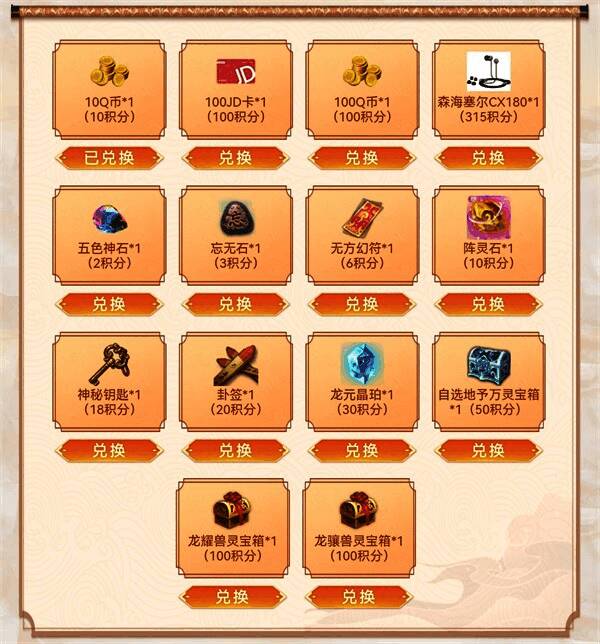 积分兑换奖品展示图