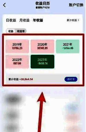 年收益界面展示历年收益额图片