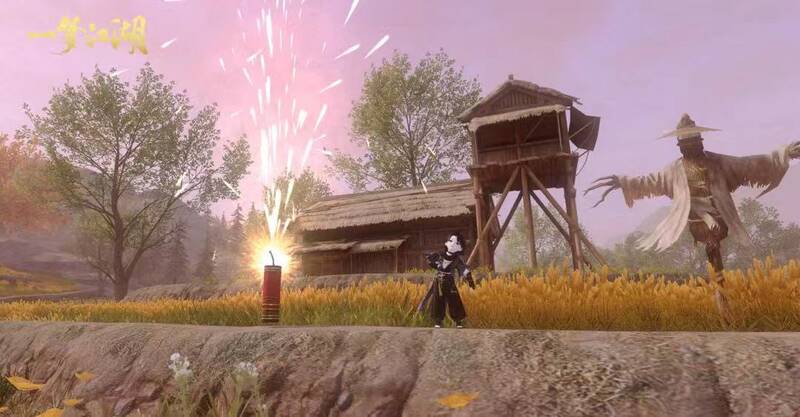 《一梦江湖》少侠燃放火树银花图