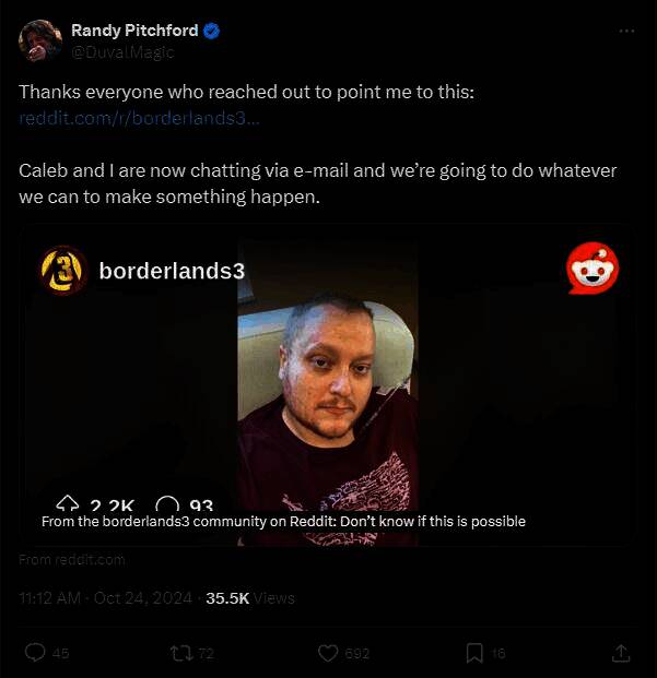 Randy Pitchford相关推文图片