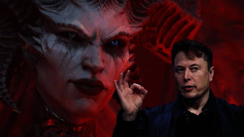 马斯克玩《暗黑破坏神4》相关画面