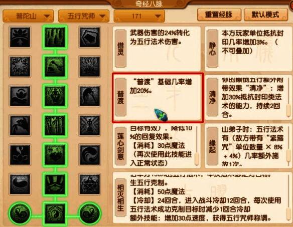 五行咒师普渡经脉展示图