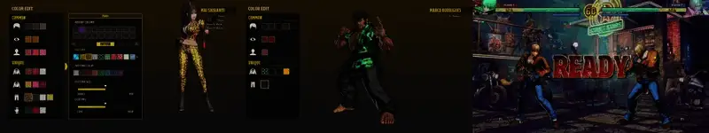 《饿狼传说：群狼之城》色彩编辑功能画面