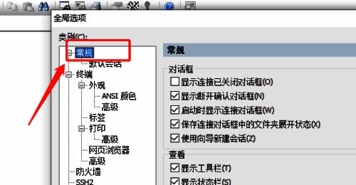 点击常规选项的界面图