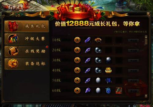 成长礼包内容展示图