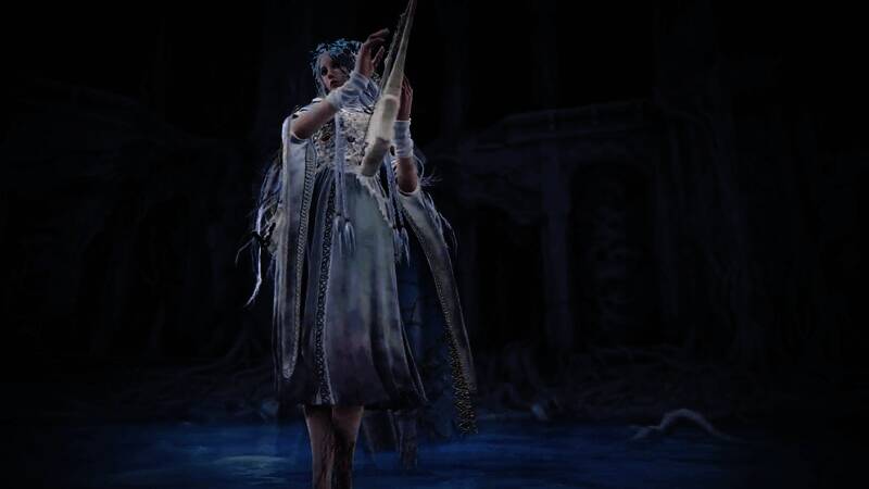 身穿白色连衣裙手持竖琴的新增角色形象图