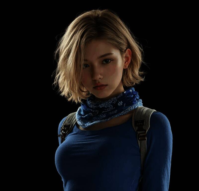 AI生成的《龙珠》Coser身着橙色武道服图片