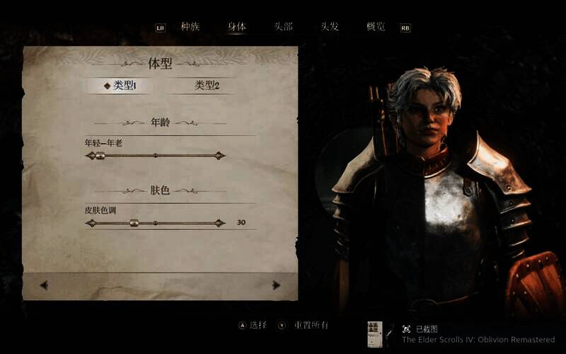 《上古卷轴4:湮灭重制版》捏脸参考图3