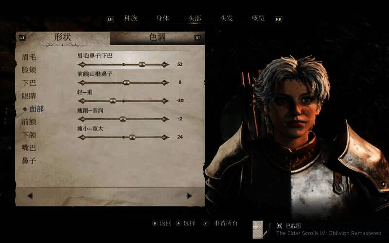 《上古卷轴4:湮灭重制版》捏脸参考图8