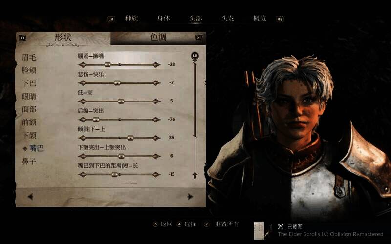 《上古卷轴4:湮灭重制版》捏脸参考图11