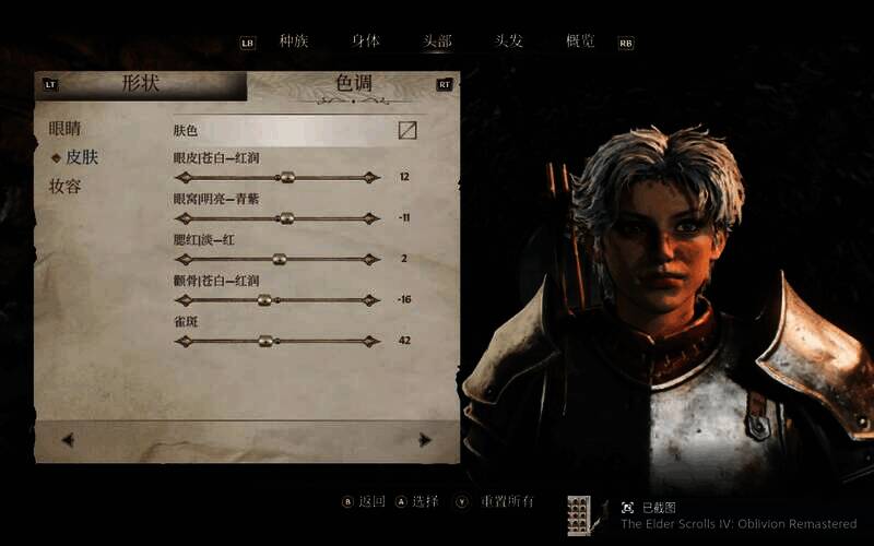 《上古卷轴4:湮灭重制版》捏脸参考图17