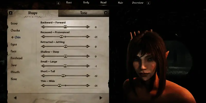 木精灵下巴捏脸参考图