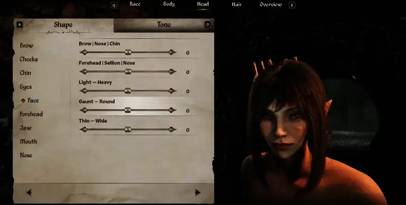 木精灵脸部整体捏脸参考图