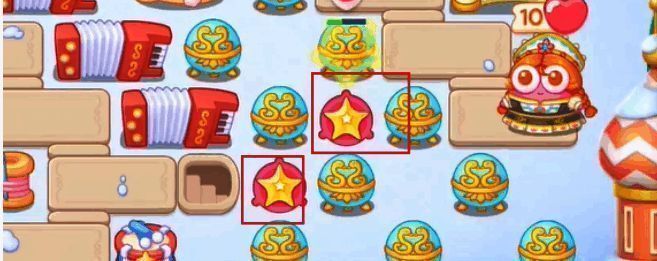 在右侧放置两个五角星炮塔