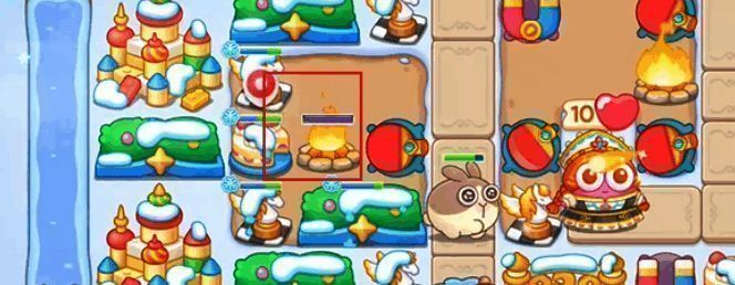 保卫萝卜4胡桃夹子第37关在左侧放火堆炮塔图片