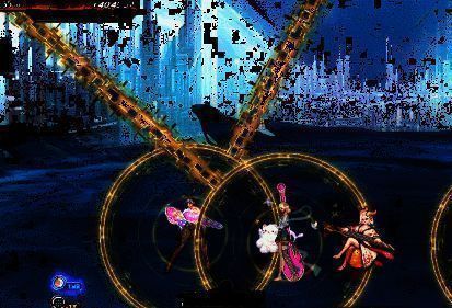 成功引导攻击后Boss现身及赋予光圈的动态画面