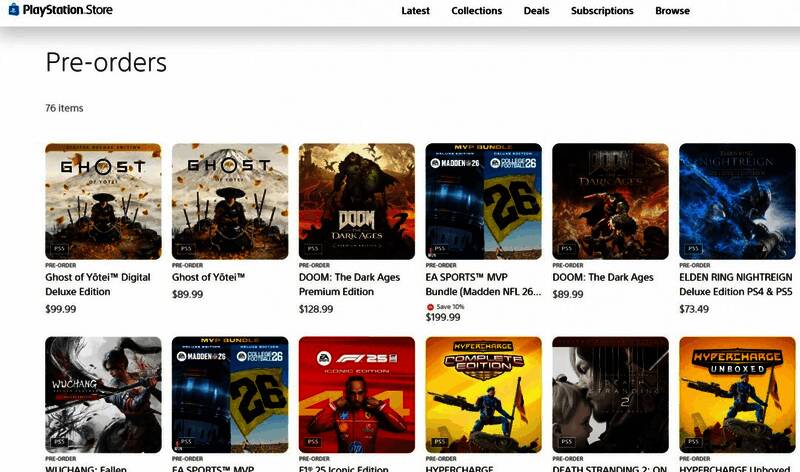 美国PS商城预购榜相关图