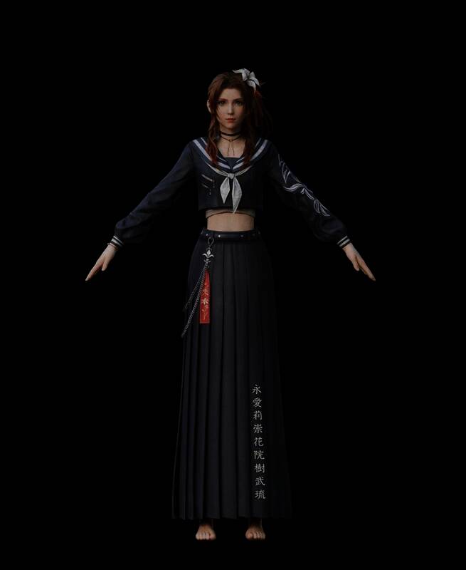 《最终幻想 7》黑丝 JK 蒂法和爱丽丝 3D 美图