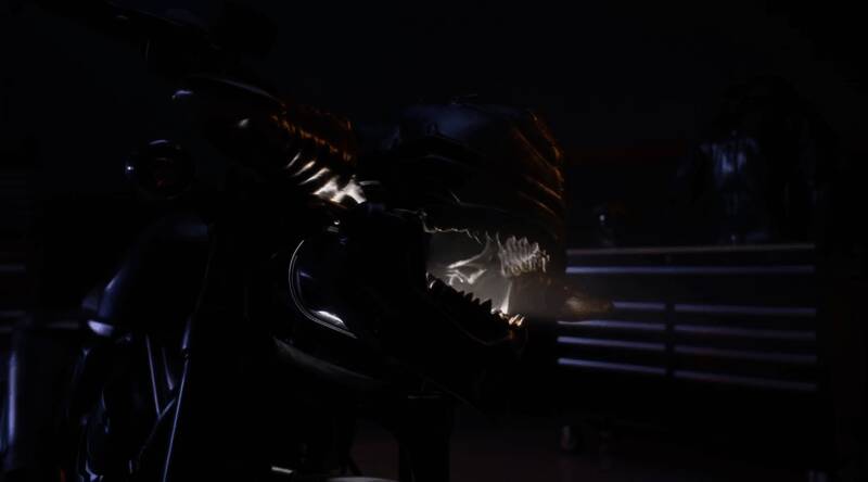 《毁灭战士：黑暗时代》联名款定制机车近景展示