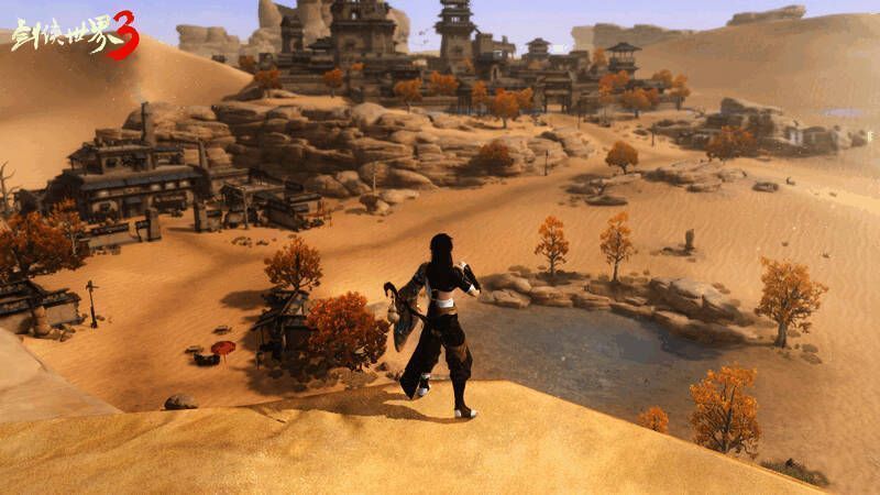 《剑侠世界3》滑行玩法画面