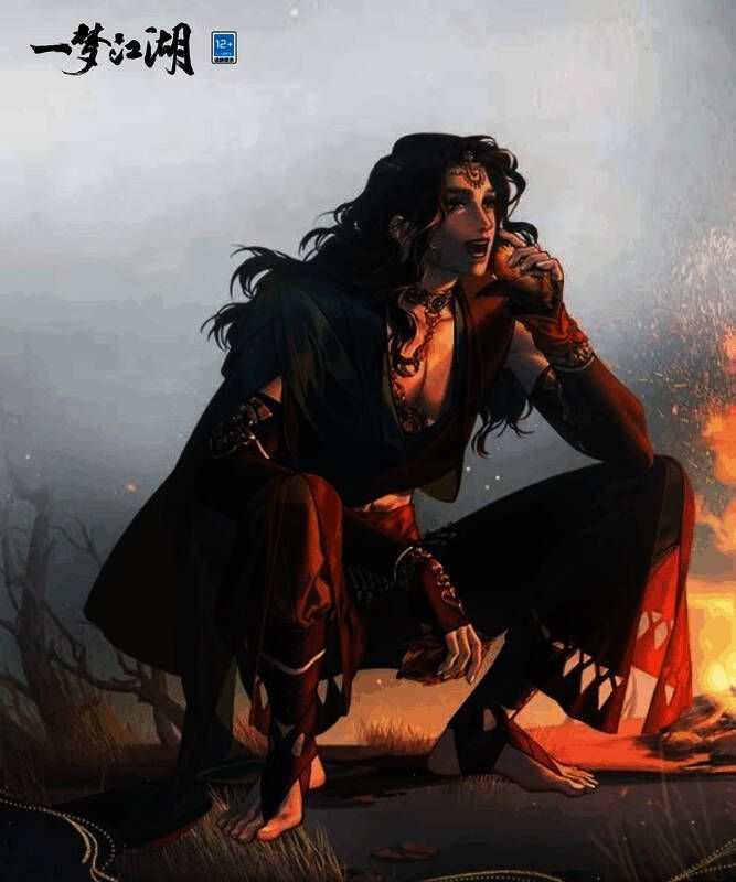 拘夜在篝火旁吃烤红薯